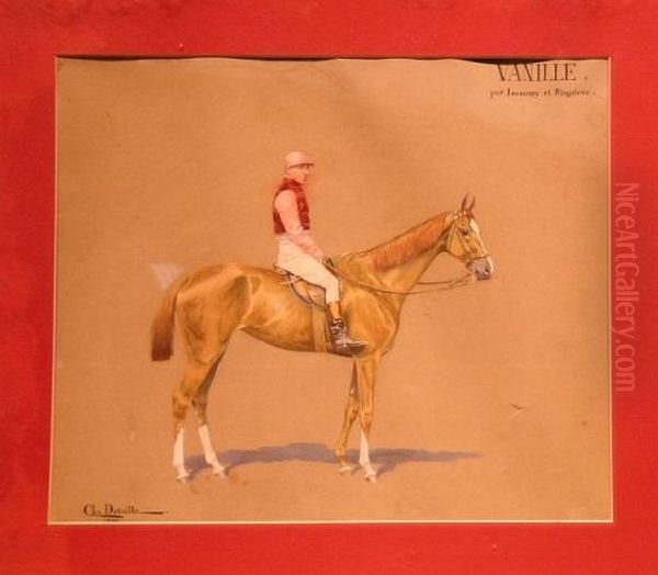 Vanille, Par Isonomy Et Ringdove, Jockey Up Oil Painting by Charles Jean-Bapt. Detaille