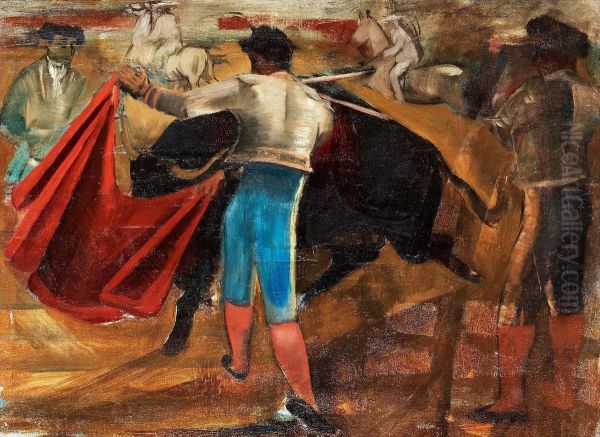 Bullfighter Oil Painting by Eric Detthow