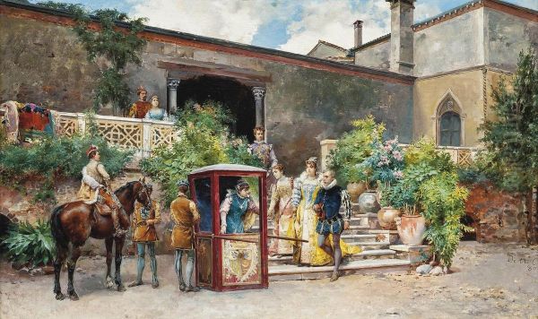 The Welcome Oil Painting by Cesare-Auguste Detti