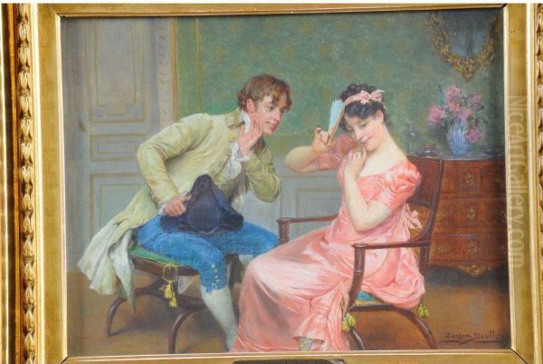  La Conversation Coquine  Oil Painting by Eugene Deully