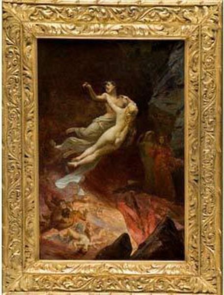 Dante Et Virgile Aux Enfers ; La Luxure Oil Painting by Eugene Deully