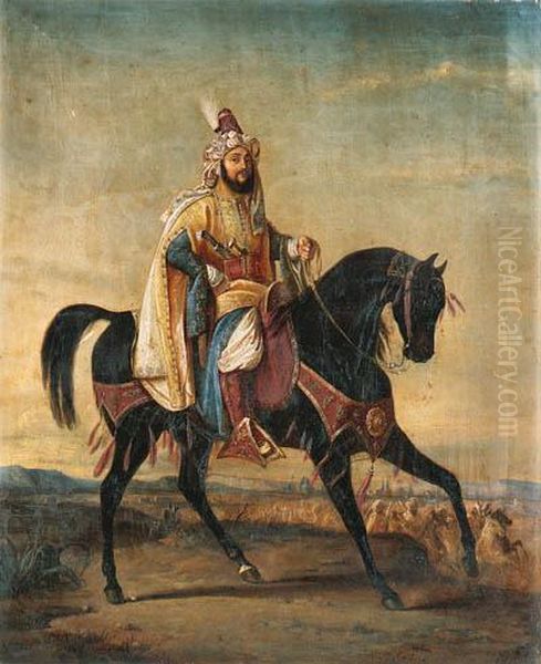 The Turkish Rider Oil Painting by Ludwig Deurer