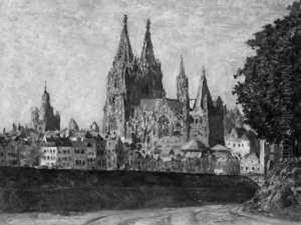 Blick Auf Koln Oil Painting by August Deusser