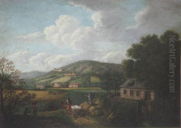 Paar Gemalde Oil Painting by Francois J. Deutsch