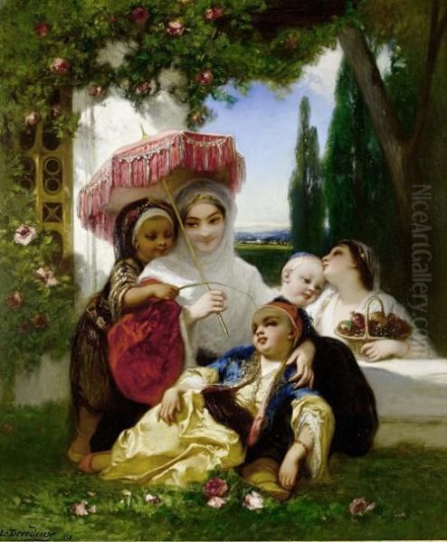 Les Enfants Du Prince Oil Painting by Louis Devedeux