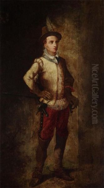 Spanish Nobleman With Sword Oil Painting by J. Devellie