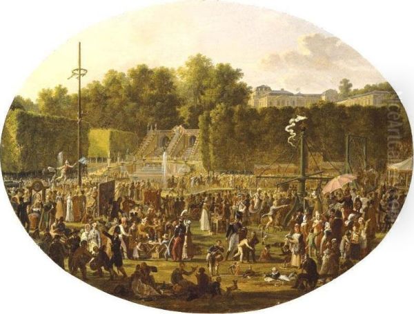 Feast In The Park Of Saint Cloud Oil Painting by Jean-Charles Develly