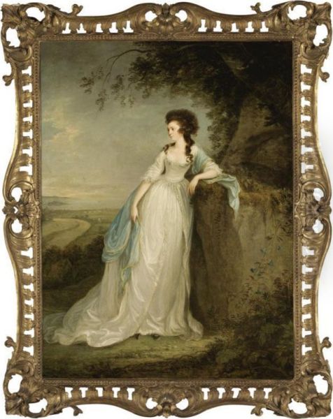 Portrait Of A Lady Oil Painting by Arthur William Devis