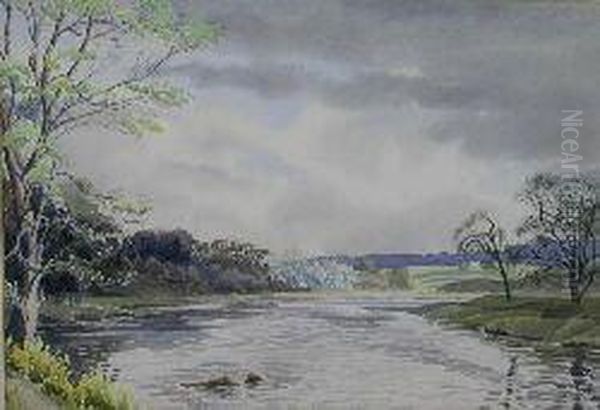 The Junction Pool, Kelso Oil Painting by George Devy