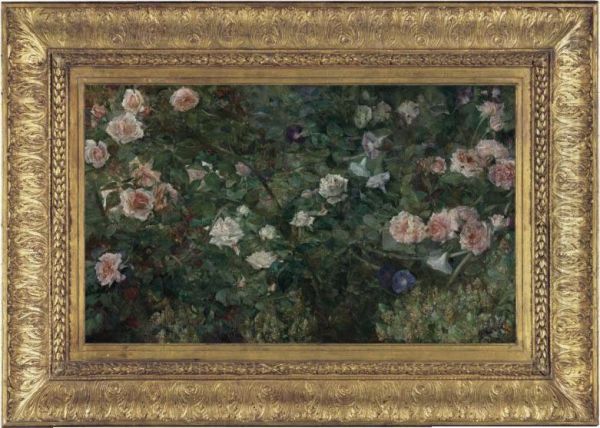 Rose Garden Oil Painting by Maria Oakey Dewing