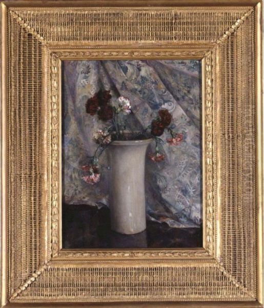 Carnations Oil Painting by Maria Oakey Dewing