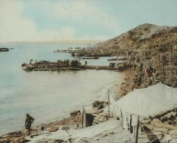 View Of Anzac Cove Oil Painting by William Dexter