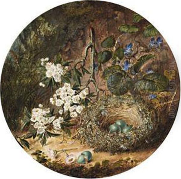 Fallen Birds' Nest Oil Painting by William Dexter