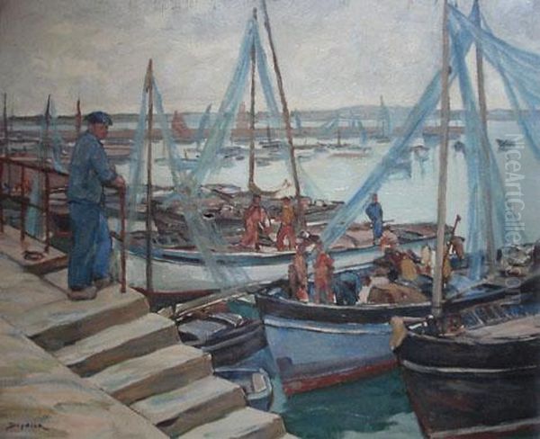 Saint-jean-de-luz, Le Port Oil Painting by Rene Deydier