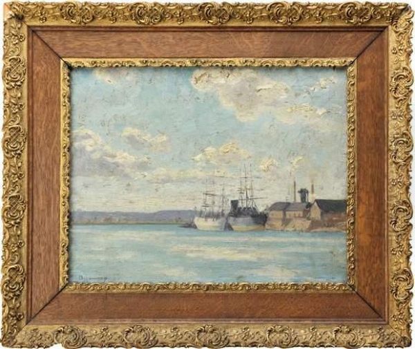 Un Port En Bretagne Oil Painting by Emile Alfred Dezaunay