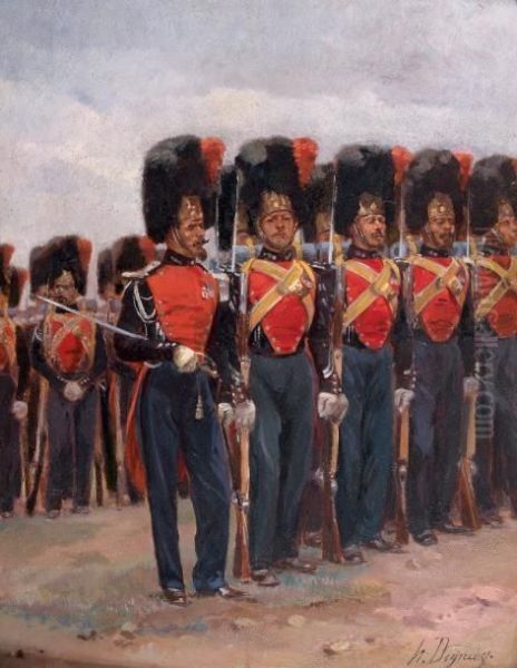 Les Hussards De La Garde Oil Painting by Arthur Henry Louis Dezobry