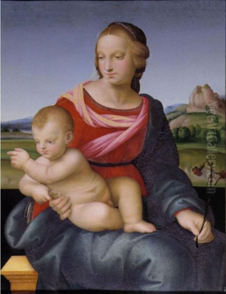 Madonna And Child Oil Painting by Cesare Domenico Di Alfani Di Paride