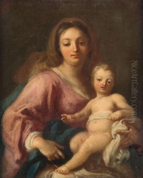 Vergine Col Bambino Oil Painting by Francesco Di Bartolo