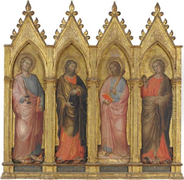 San Simone Zelota;
 San Giuda Taddeo;
 San Giacomo Minore;
 San Filippo Oil Painting by Martino Di Bartolomeo Di Biagio