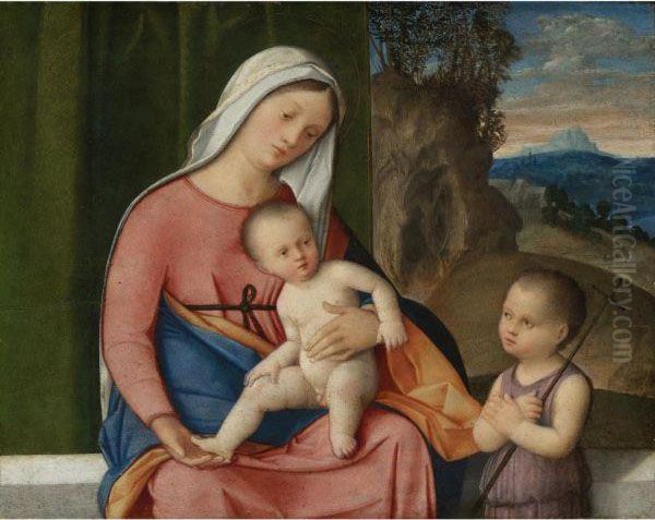 The Madonna And Child With The Infant Saint John The Baptist Oil Painting by Francesco Bissolo