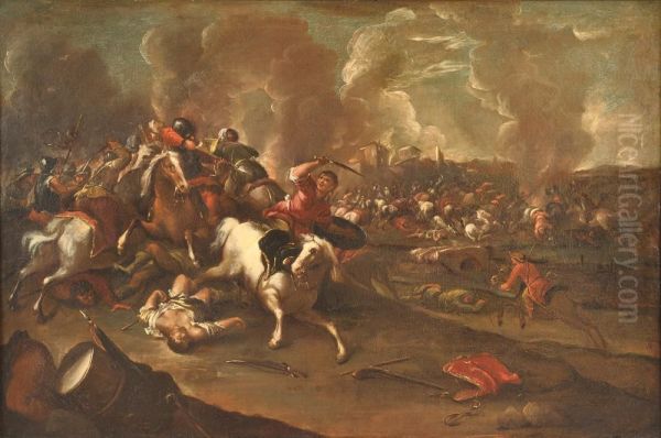 Escena De Batalla Oil Painting by Ambrogio Stefano Di Borgognone