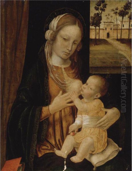 Madonna And Child Oil Painting by Ambrogio Stefano Di Borgognone