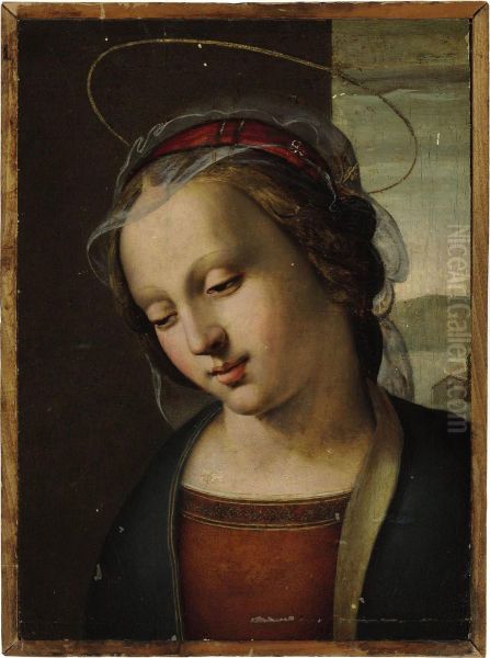 The Madonna: A Fragment From An Altarpiece Oil Painting by Ridolfi Domenico Di Ghirlandaio