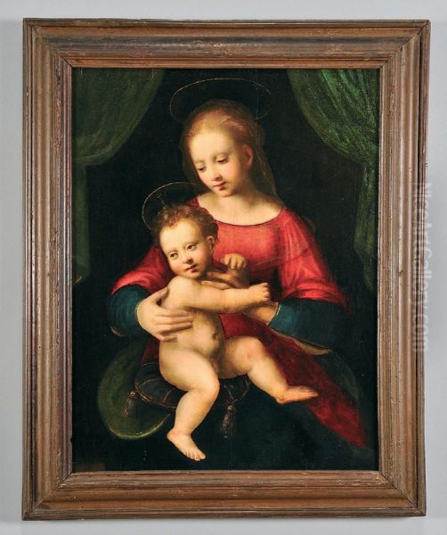 Madonna Col Bambino Oil Painting by Ridolfi Domenico Di Ghirlandaio