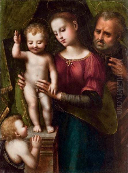 Vierge A L'enfant Avec Saint Joseph Et Saint Jean-baptisteenfant Oil Painting by Ridolfi Domenico Di Ghirlandaio