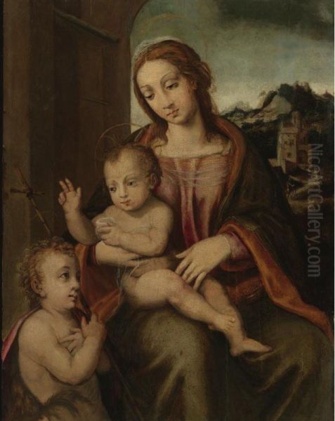 Madonna And Child Oil Painting by Tommaso Stefano Di Lunetti