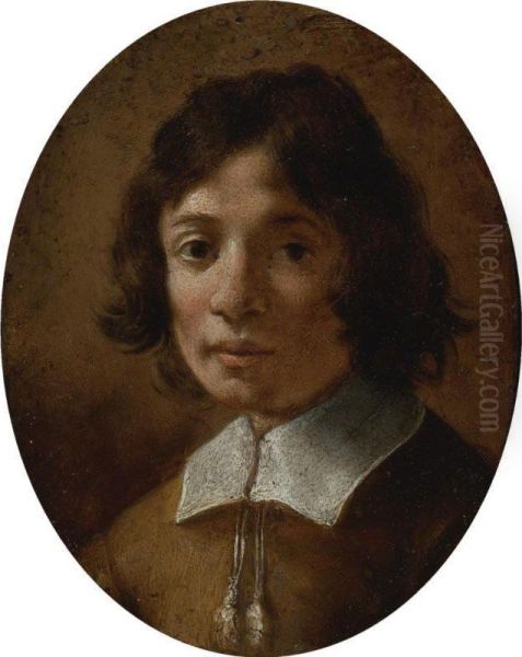 Portrait Of A Boy In Brown Oil Painting by Giovanni Giovanni da San (Mannozzi)