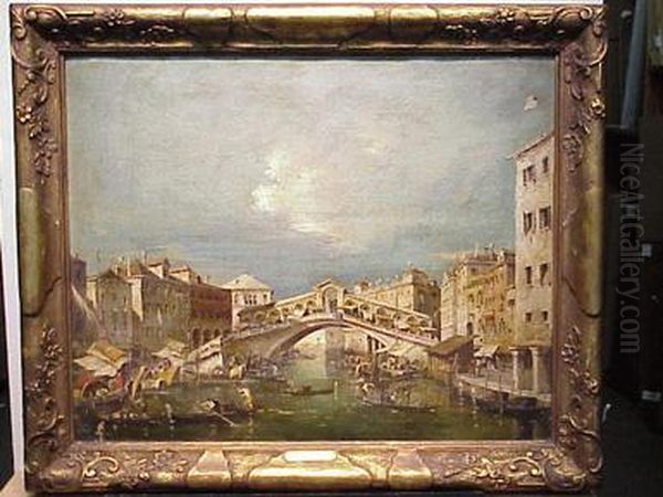 The Rialto Oil Painting by Jacopo Paolo Di Marieschi