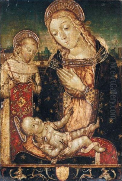 The Madonna And Child With St. Francis Oil Painting by Buonaccorso Di Niccolo