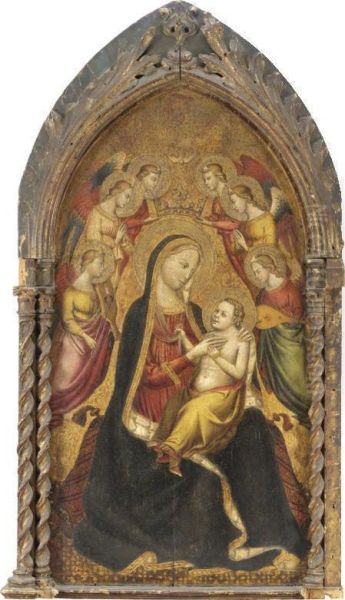 Madonna Col Bambino E Angeli Musicanti Oil Painting by Lorenzo Di Niccolo Di Martino