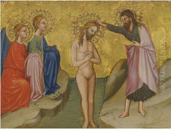 The Baptism Of Christ Oil Painting by Cecco Di Pietro Da Pisa