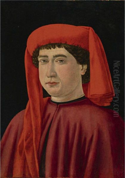 Portrait Of A Gentleman, Said To Be Francesco Datini Oil Painting by Cosimo Rosselli