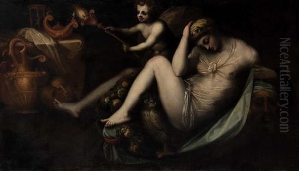 Allegoria Della Notte Oil Painting by Fiorentino Rosso