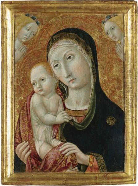 Madonna And Child With Angels Oil Painting by Ansano Mancio Di Sano Di Pietro