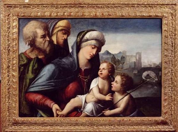 La Sainte Famille Oil Painting by Francesco Rizzo Da Santa Croce