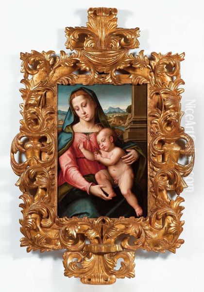 Madonna Col Bambino Oil Painting by Giovanni Antonio Sogliani