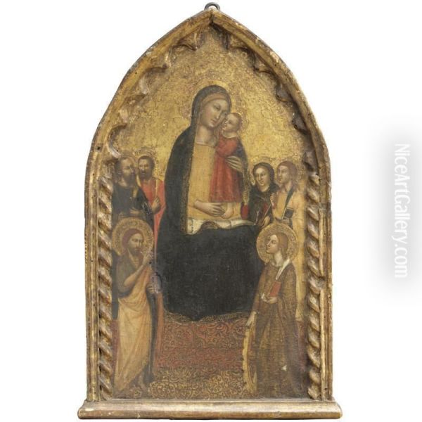 Madonna Col Bambino E Santi Oil Painting by Niccolo Di Tommaso