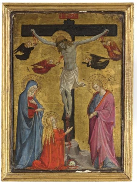 The Crucifixion With The Virgin, Saint Mary Magdalene And Saintjohn The Evangelist Oil Painting by Stefano D'Antonio Di Vanni