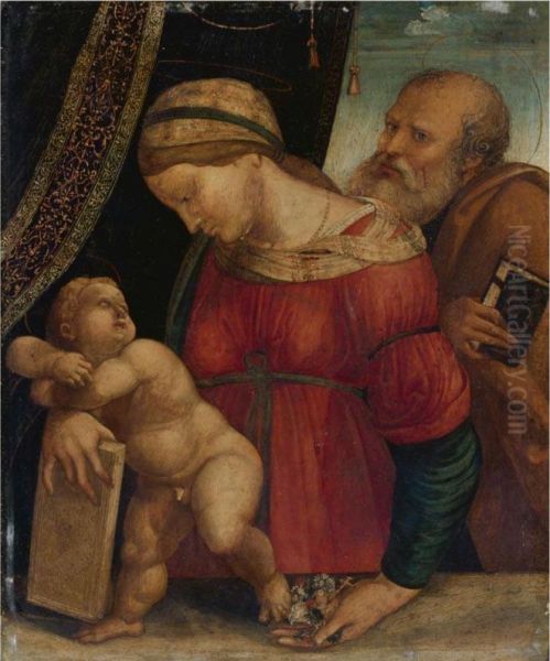 The Holy Family Oil Painting by Bernardino di Bosio (see ZAGANELLI)