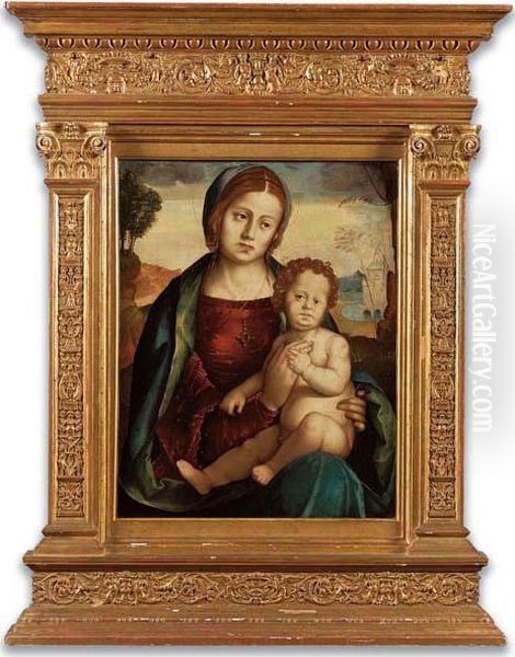 Madonna Col Bambino Oil Painting by Bernardino di Bosio (see ZAGANELLI)