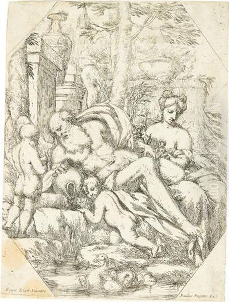 Group Of 4 Etchings. Oil Painting by Giuseppe Diamantini