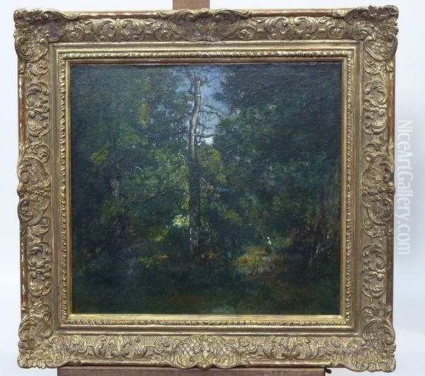 Paysanne Dans La Foret Oil Painting by Emile Diaz De La Pena