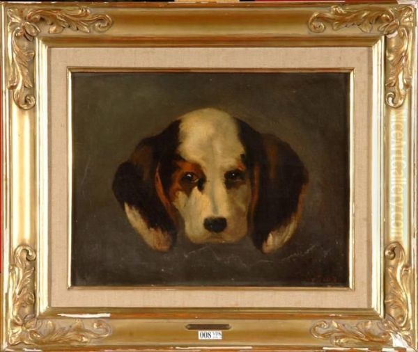 Tete De Chien Oil Painting by Narcisse Virgilio Diaz De La Pena