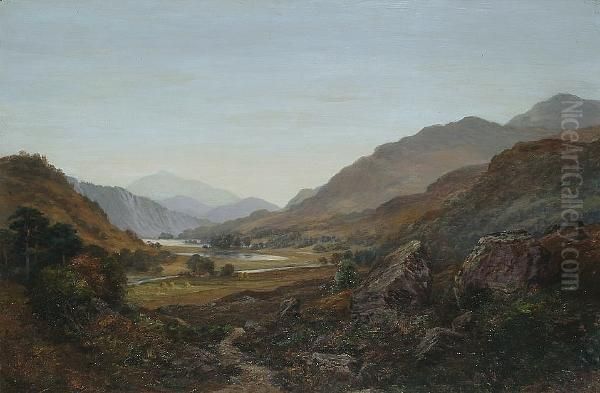 An Extensive Landscape Thought To Be Of Glen Falloch Oil Painting by William D.D. Dickie