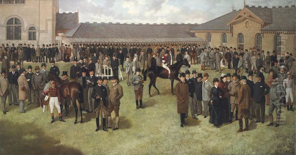 The Birdcage At Newmarket Oil Painting by Lowes Cato Dickinson