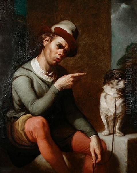 Launce And His Dog Crab, From 'two Gentlemenof Verona Oil Painting by Sir Thomas Francis Dicksee